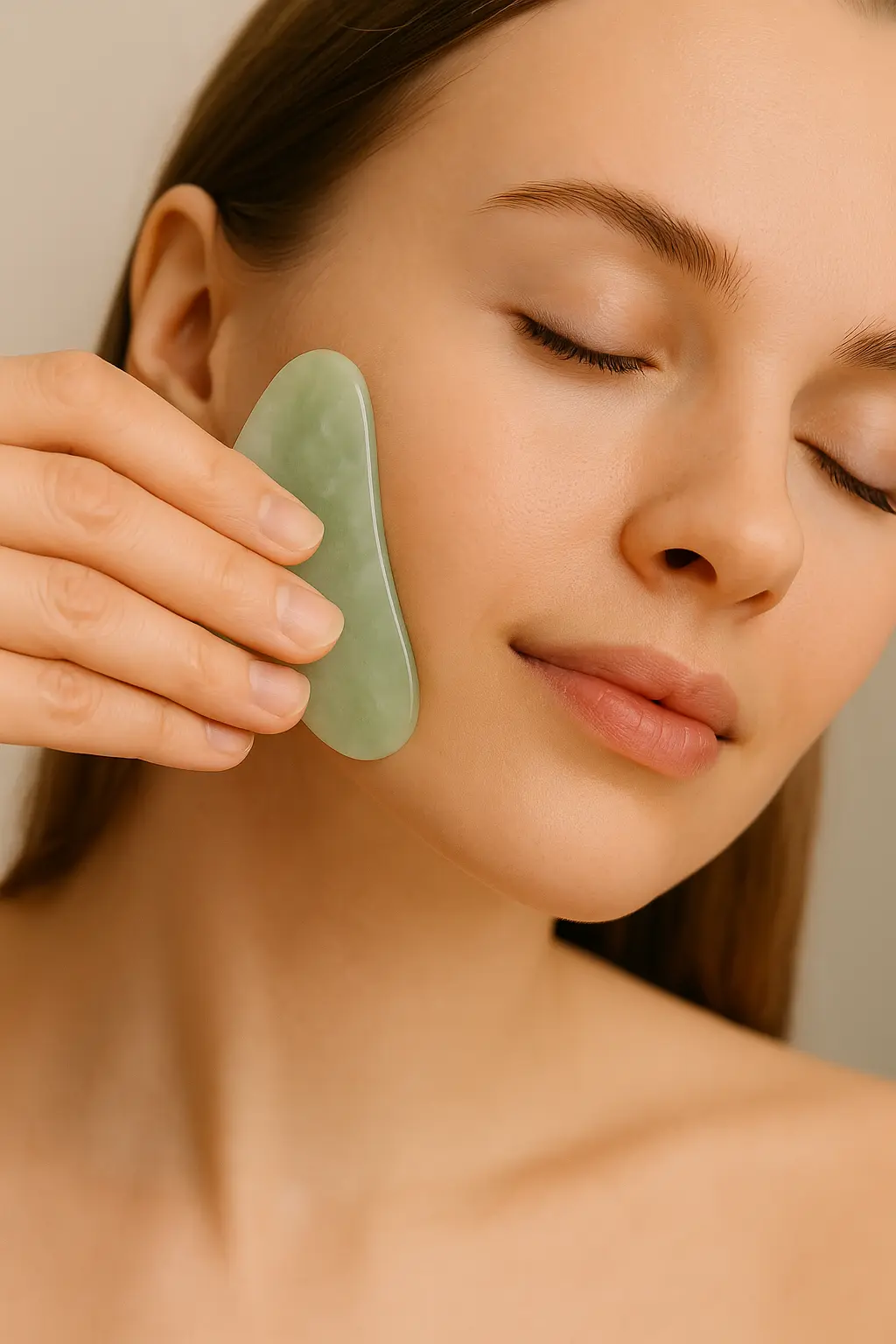 Gua Sha im Gesicht anwenden